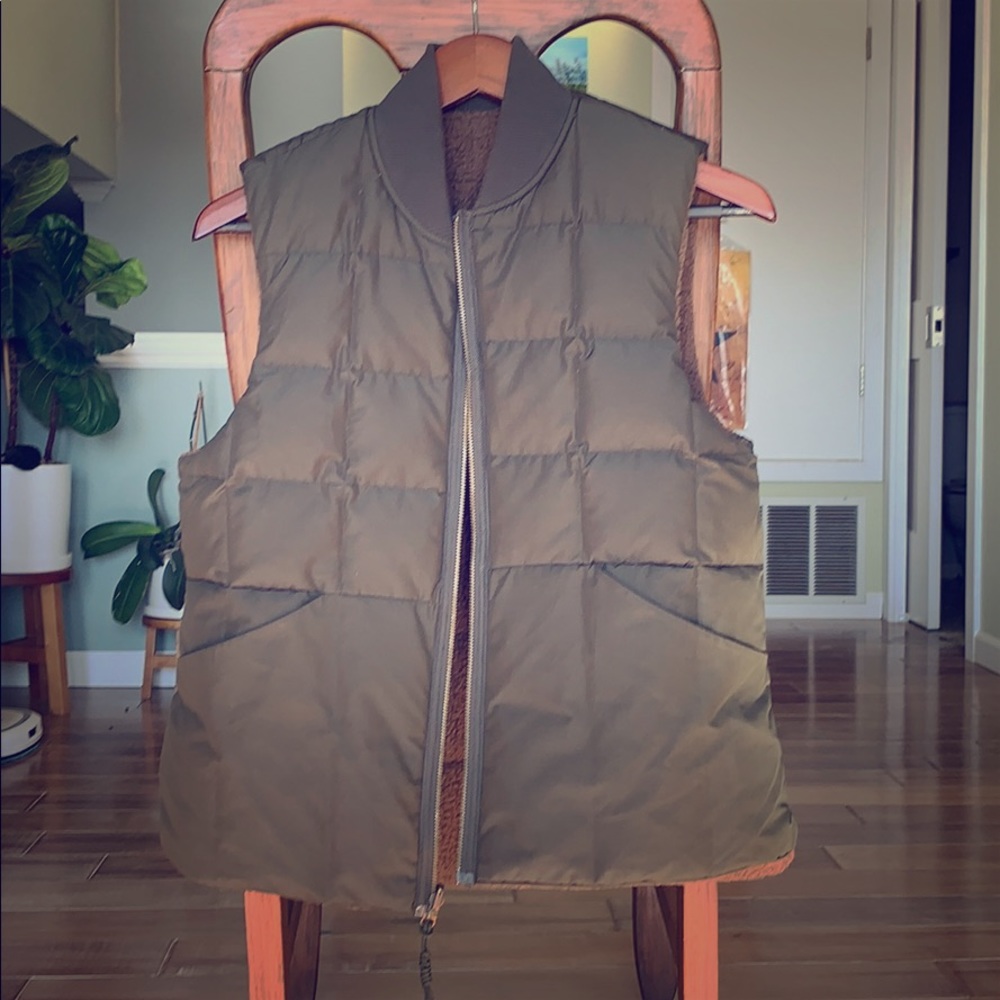 This is a REI Wallace Lake reversible down vest